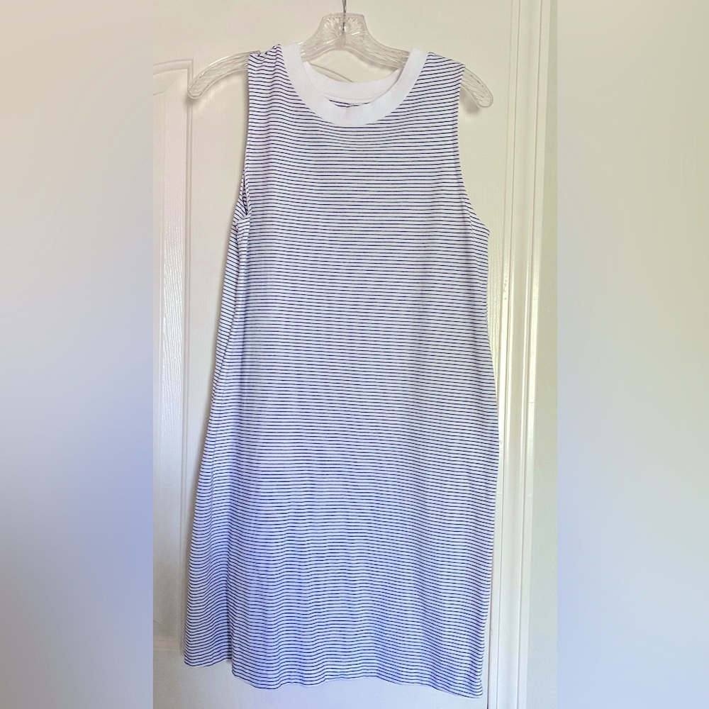 A New Day Women’s Sleeveless Shift Dress Black & White Striped Size Medium M